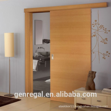 Natural interior solid wood single panel sliding door
